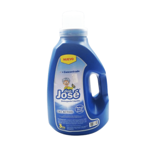 blue liquid detergent bottle, Don José, concentrated, 3 liters